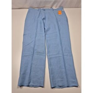 Inserch Dress Pants Mens 48x34 Light Blue Linen Flat Front Classic Fit NWT